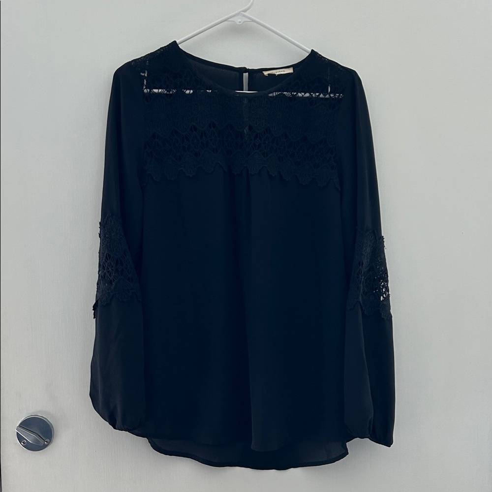 Pleione Elegant Black Lace Blouse